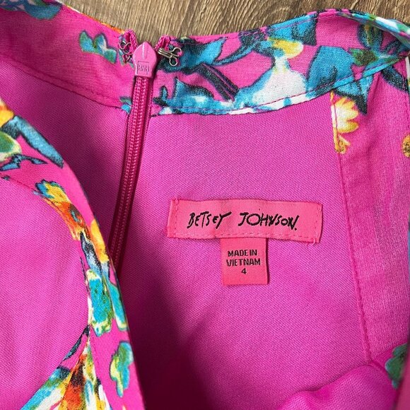 Betsey Johnson Pink Floral Tank Dress Sz 4 - Picture 8 of 12